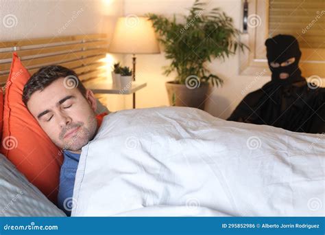 Man Listening Weird Noises at Night Stock Photo - Image of night, bedtime: 295852986