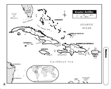 Greater Antilles Political Map