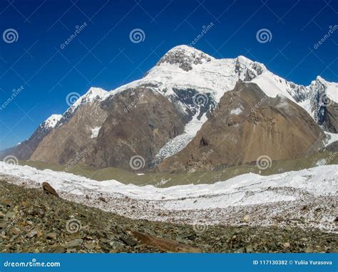 South Inilchek Glacier at Tian Shan Mountains Stock Photo - Image of kyrgyzstan, climbing: 117130382