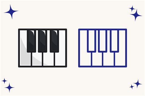 Piano Keys Icon Logo Illustration Graphic by namanyastudios · Creative Fabrica