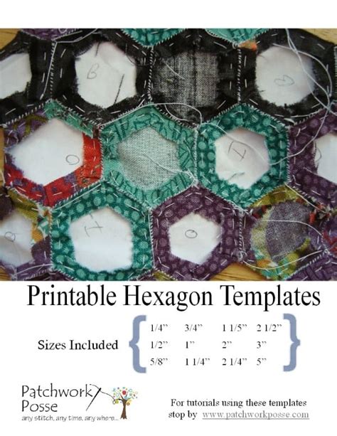 Printable Hexagon Template for Quilting - Patchwork Posse