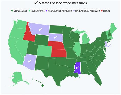 2020 elections: 5 states pass legal marijuana measures, potentially ...