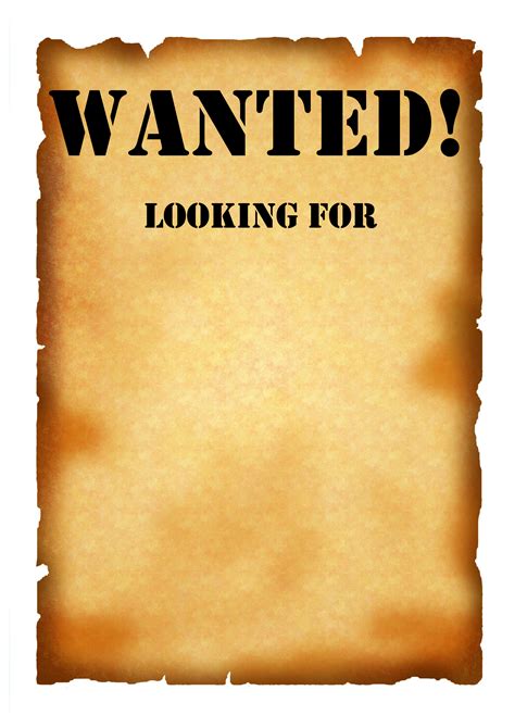Wanted Poster Free Printable Template - Printable Templates