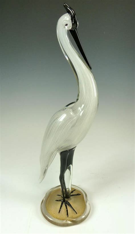 Murano Blown Glass Egret | Murano glass birds, Glass artwork, Glass ...