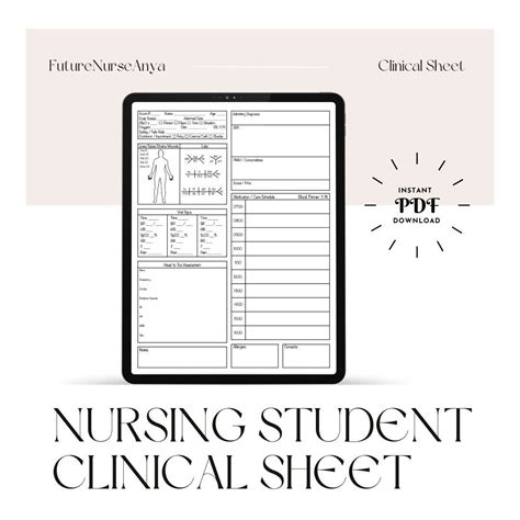 Nursing Student Clinical Sheet Template PDF DOWNLOAD - Etsy