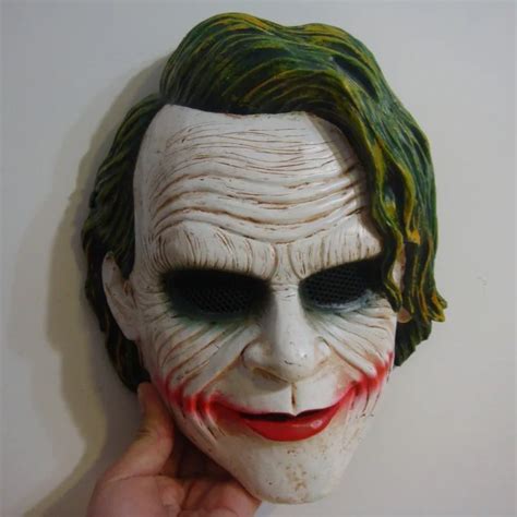 Batman bat man movie villain joker Clown Heath Ledger resin high quality Mask Halloween party ...