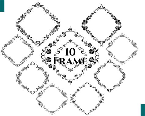 Decorative Frame and Corner SVG Frame Svg Floral Frame - Etsy