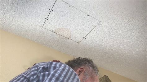 Knock down texture ceiling repair made easy - YouTube