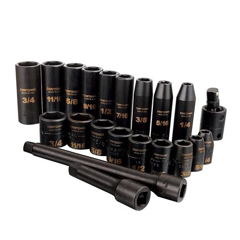 Craftsman 21 pc. Easy Read Impact Socket Set, 6 pt. Std. and Deep, 3/8 ...