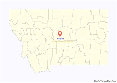 Map of Hobson city, Montana - Thong Thai Real