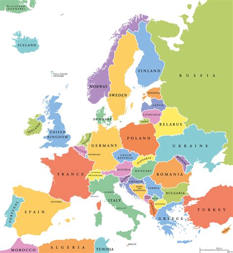 Map Of Europe With Country Names And Capitals - United States Map