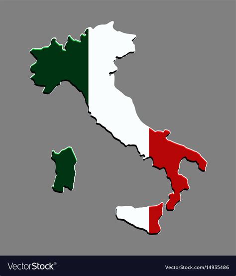 Italy map with the italian flag Royalty Free Vector Image