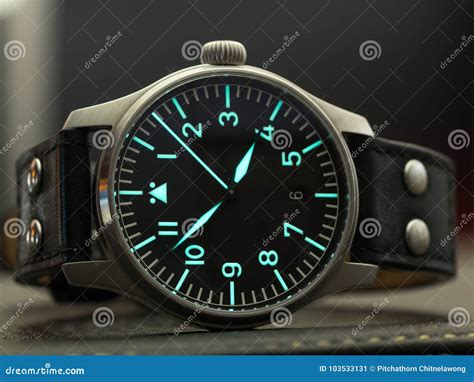 Stowa Flieger Watch with Leather Strap Editorial Photo - Image of stowa ...