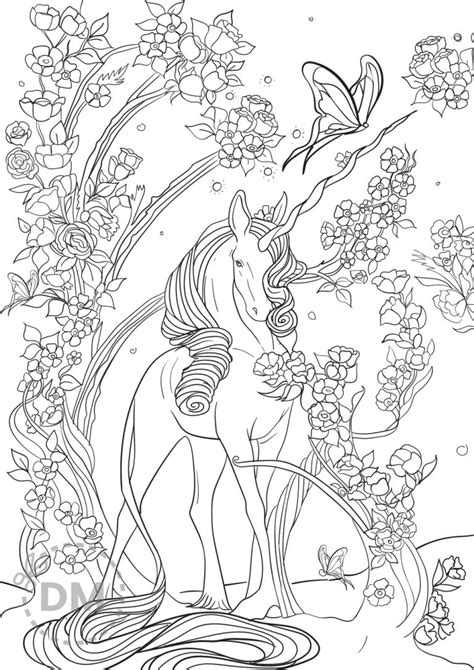 Hard Unicorn Coloring Page For Adults and Teens - diy-magazine.com