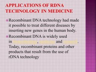 Applications of recombinant dna technology in pharmacy | PPT