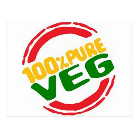 100% Pure Veg Postcards | Zazzle