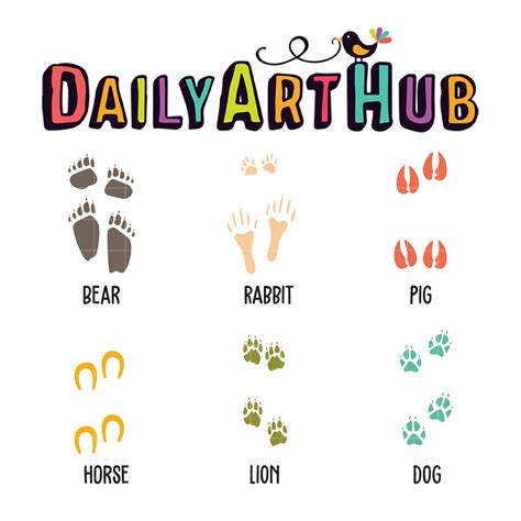 Animal Footprints Clip Art Set – Daily Art Hub – Free Clip Art Everyday