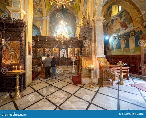 Interior of the Greek Orthodox Church of the Annunciation, Nazareth, Israel Editorial ...