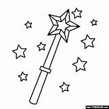 Magic Wand Coloring Page sketch template