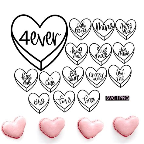 Valentine's Day Svg Bundle, Conversation Candy Hearts Svg, Candy Heart ...