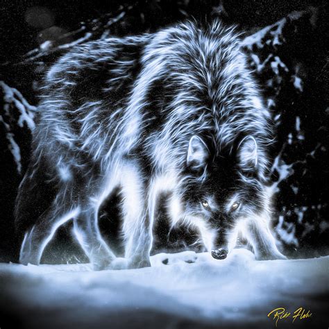 Glowing Wolf In The Gloom Photograph by Rikk Flohr