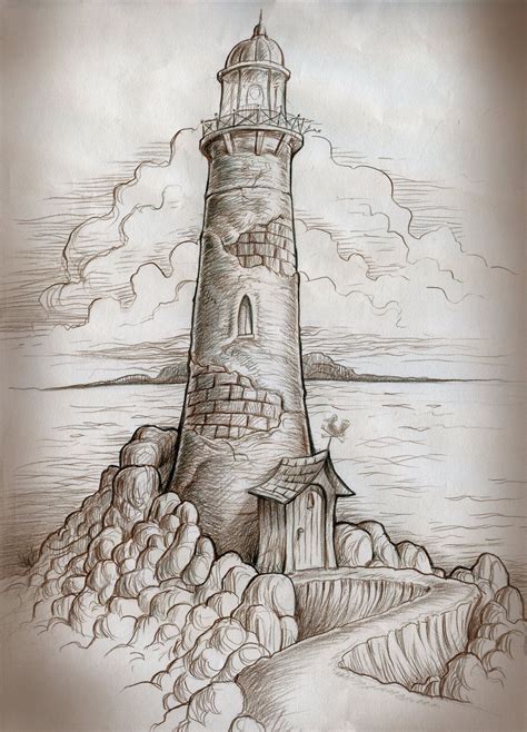 Lighthouse Pencil Drawing at GetDrawings | Free download