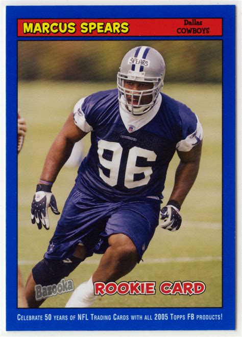 Marcus Spears # 205 - 2005 Topps Baz Football - Blue | Football, Dallas ...