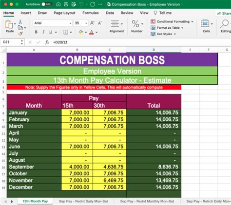 Compensation Boss: 13th Month Pay Calculator Employees Version - LVS Rich Publishing