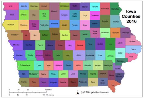 Map of Iowa Counties