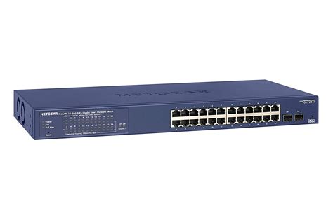 NETGEAR 24-Port Gigabit Ethernet Smart Managed Pro PoE Network Switch (GS724TP) - Hub with 24 x ...