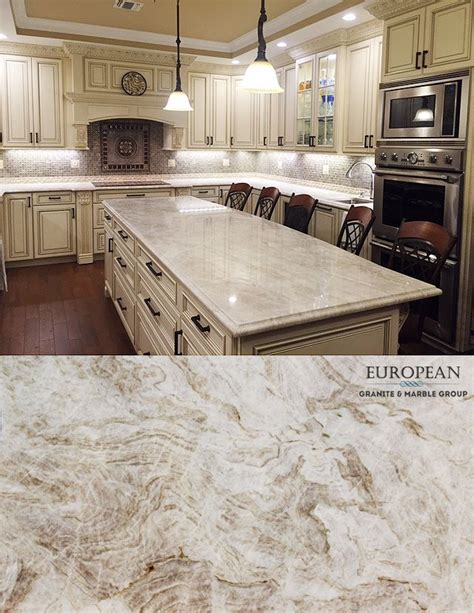 Taj Mahal quartzite has a soft look, a very light color of a white marble, and it's als ...