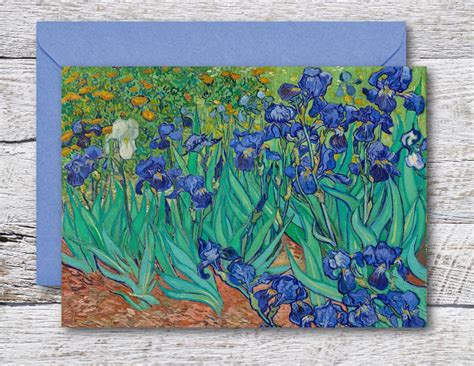 Irises by Van Gogh, Printable Fine Art Card of Famous Oil Painting ...