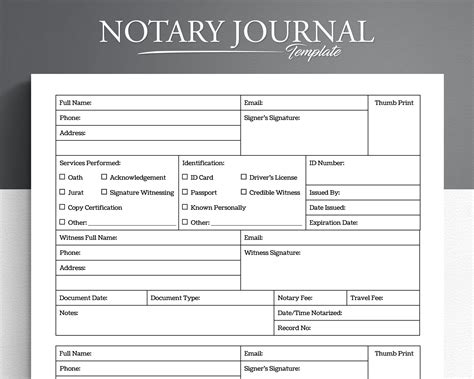 Easily keep track of your notary business with our convenient and professional notary journal ...