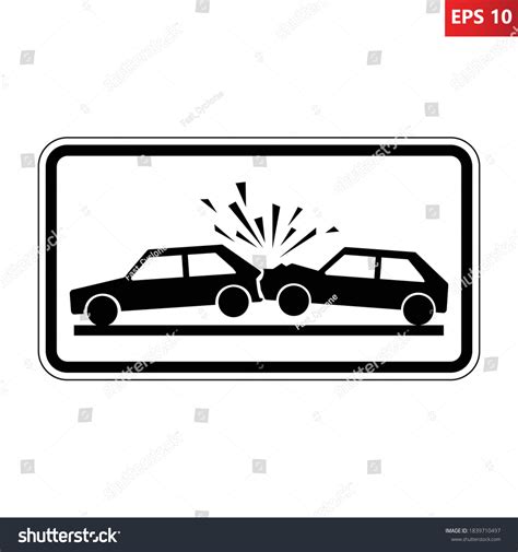 Car Accident Area Road Sign Vector Stock Vector (Royalty Free) 1839710497 | Shutterstock