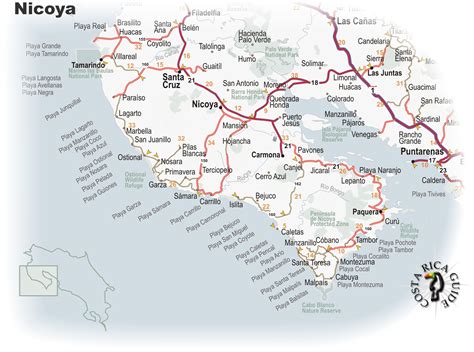 Map of the Nicoya Peninsula