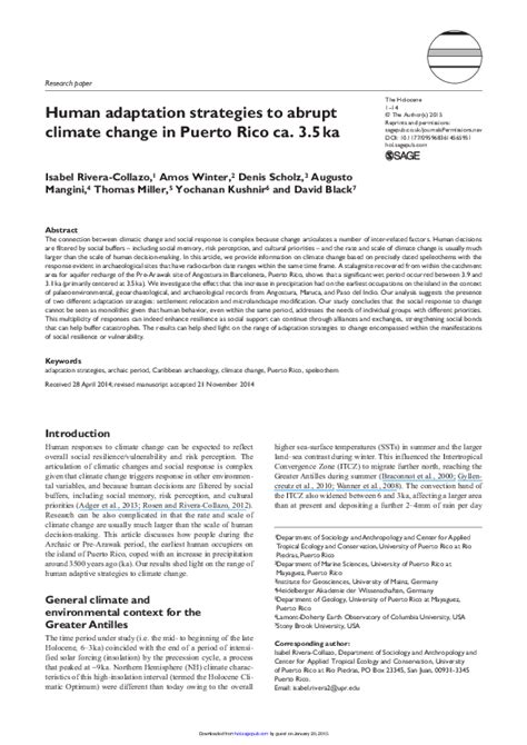 (PDF) Human adaptation strategies to abrupt climate change in Puerto ...