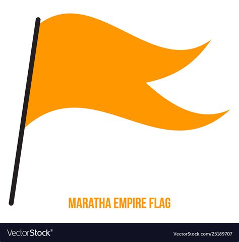 Maratha empire 1674-1818 flag waving on white Vector Image