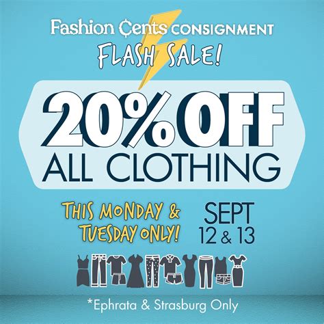 Flash Sale 20% OFF All Clothing — Fashion Cents Consignment & Thrift ...