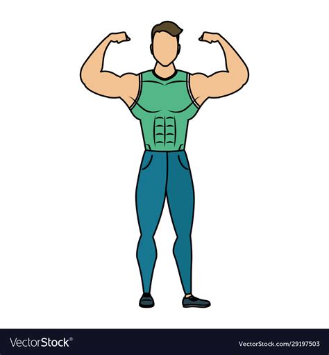 Young strong man athlete character Royalty Free Vector Image