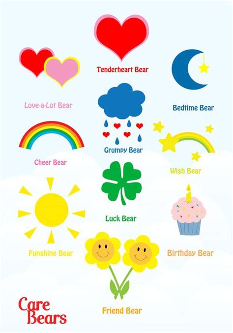 Care Bear Belly Badges Printable