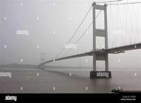 M48 Severn Bridge on a misty day Stock Photo - Alamy