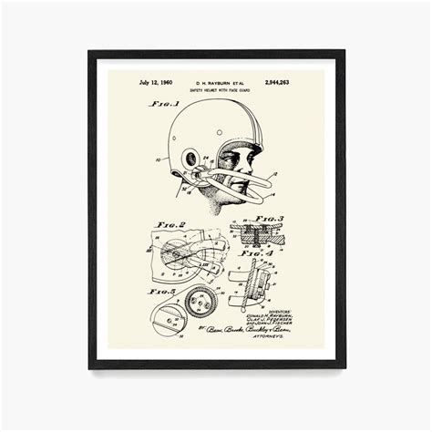 Football Helmet Patent Print Football Art Football Poster - Etsy