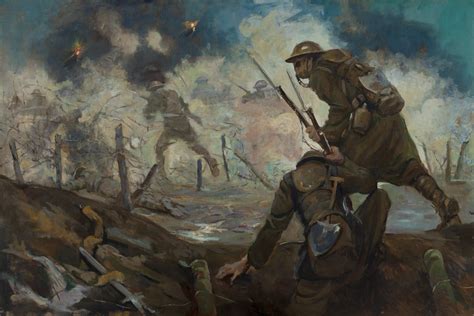 Battle Scene - painting by Samuel Johnson Woolf, embedded in the WWI ...