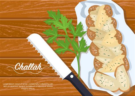 Cutting Challah Bread 165137 Vector Art at Vecteezy