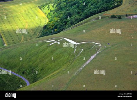 Aerial View of Uffington White Horse Oxfordshire England Stock Photo ...