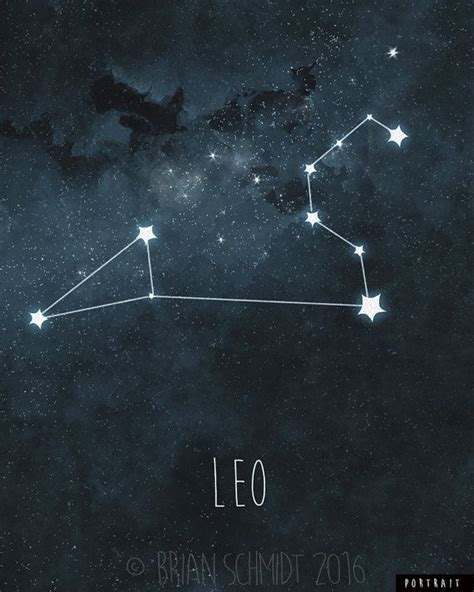 Leo Constellation Art Print Stars Room Decor Zodiac Wall | Etsy ...