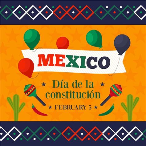 Free Vector | Flat mexico constitution day