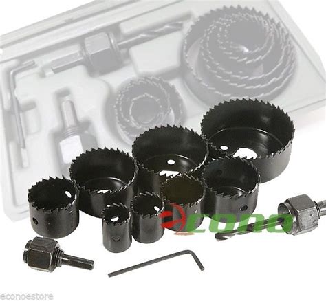 11pc Hole Saw Bit Kit Set Holesaw Wood Sheet Metal 3/4" to 2 1/2" Sizes – EconoSuperStore