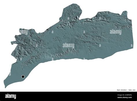 Shape of Abyan, governorate of Yemen, with its capital isolated on ...