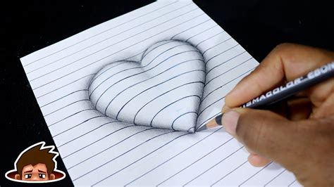 How to Draw 3D Embossed Heart | Easy Pencil Drawing Sketch - YouTube